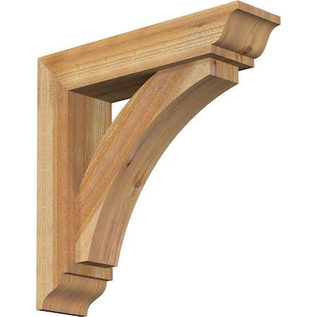 Ekena Millwork Thorton Traditional Rough Sawn Bracket w/ Offset Brace, Western Red Cedar, 6"W x 24"D x 24"H BKT0604X24X24THR01RWR